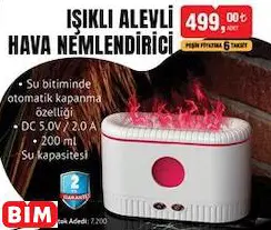 IŞIKLI ALEVLİ HAVA NEMLENDİRİCİ